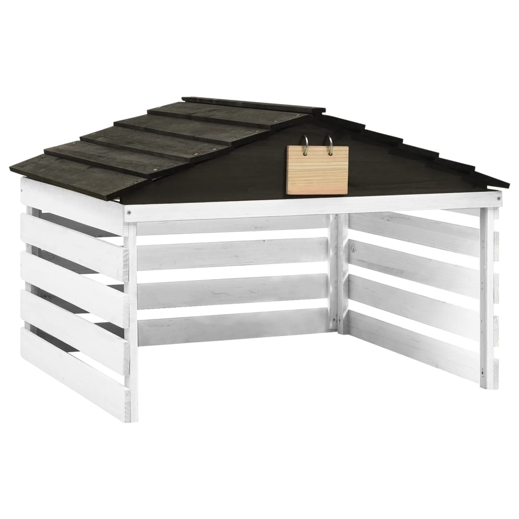 Casetta Per Tosaerba Robotizzato Nero E Bianco 78x74x54cm Abete - Image 6