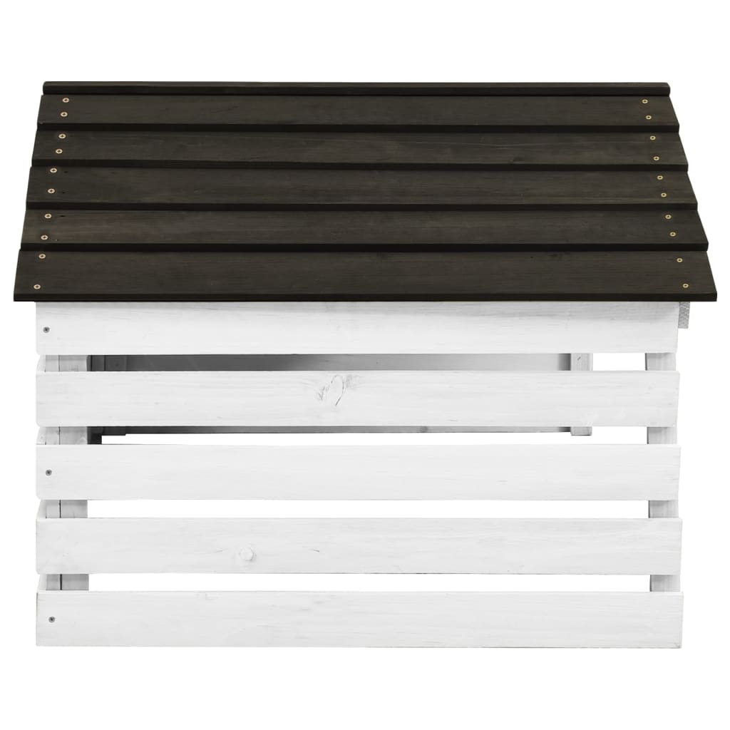 Casetta Per Tosaerba Robotizzato Nero E Bianco 78x74x54cm Abete - Image 3