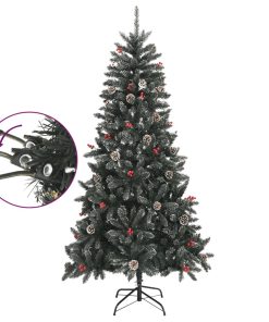 Albero Di Natale Artificiale Con Base Verde 210 Cm Pvc