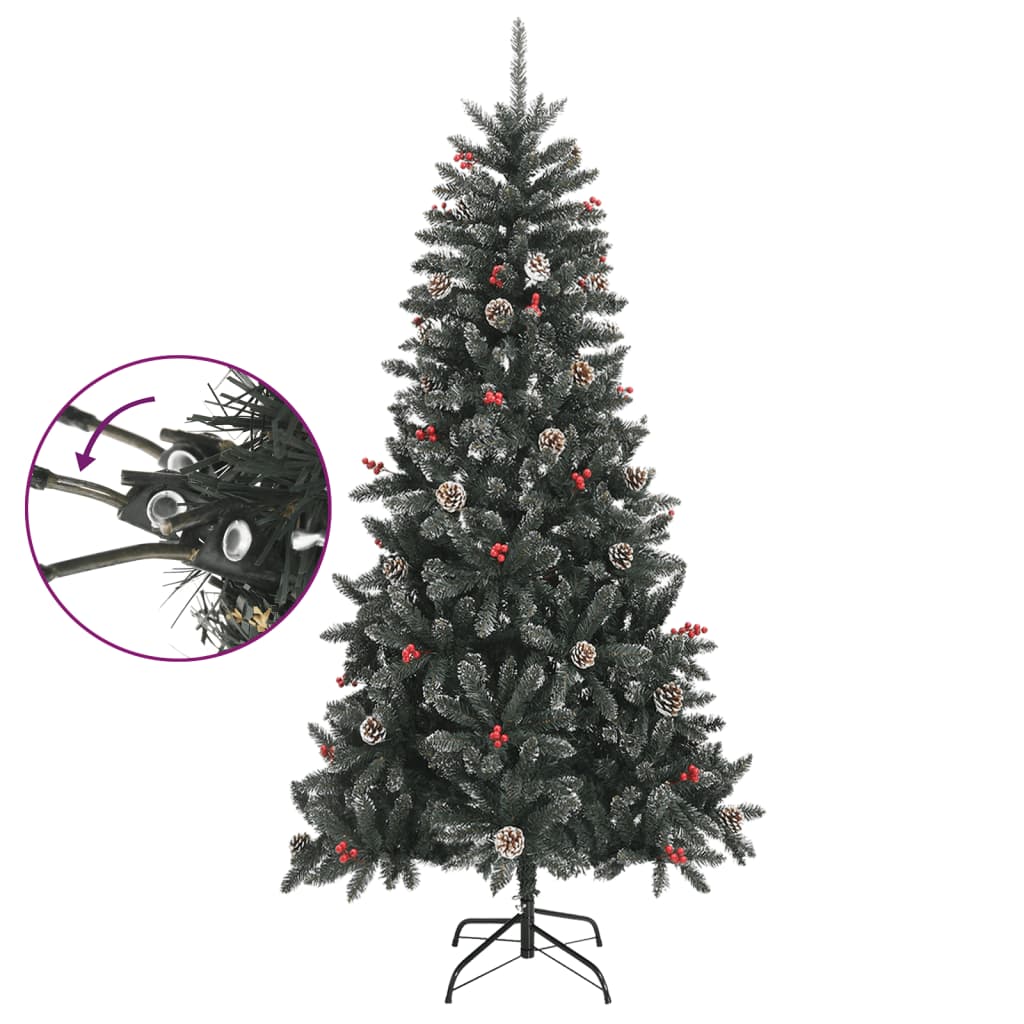 Albero Di Natale Artificiale Con Base Verde 210 Cm Pvc