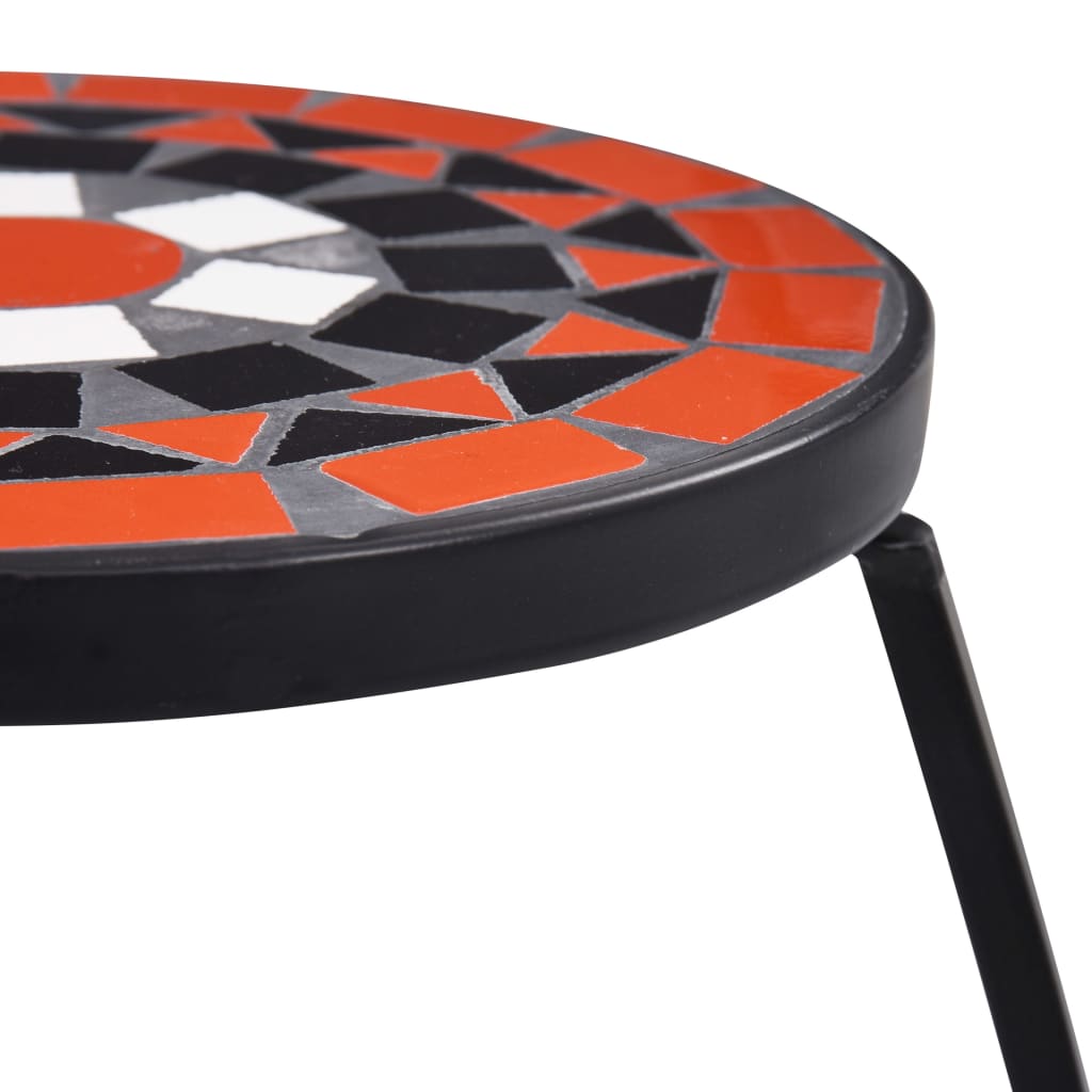 Tavolini Con Mosaico 3 Pz Terracotta E Bianco In Ceramica - Image 6