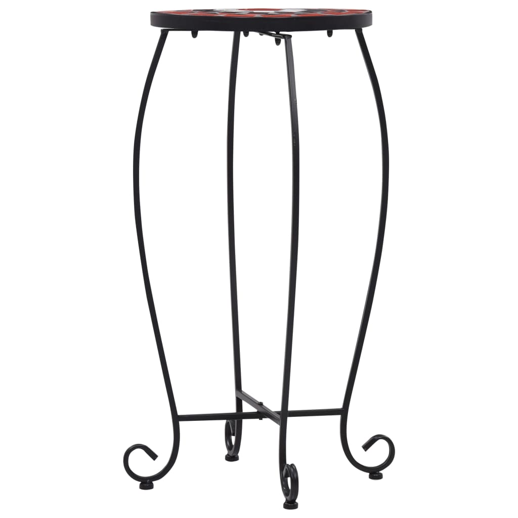 Tavolini Con Mosaico 3 Pz Terracotta E Bianco In Ceramica - Image 5