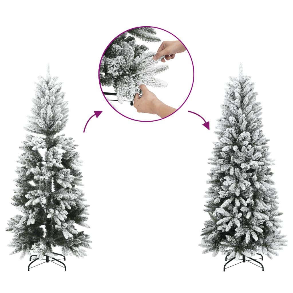 Albero Di Natale Artificiale Con Neve Floccata 180 Cm Pvc E pe - Image 4