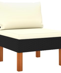 Divani Centrali 2 Pz Polyrattan E Legno Massello Di Eucalipto