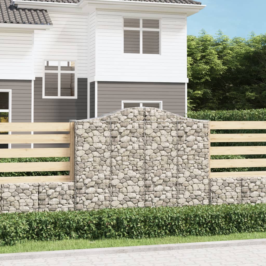 Cesto Gabbione Ad Arco 200x50x160/180 Cm Ferro Zincato