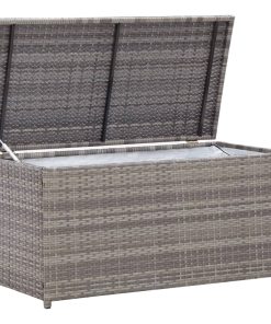 Baule Da Giardino In Polyrattan 100x50x50 Cm Grigio