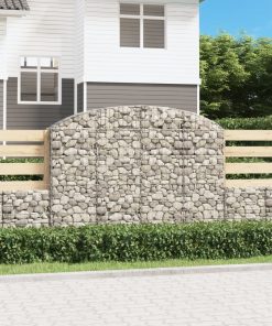 Cesto Gabbione Ad Arco 200x30x140/160 Cm Ferro Zincato