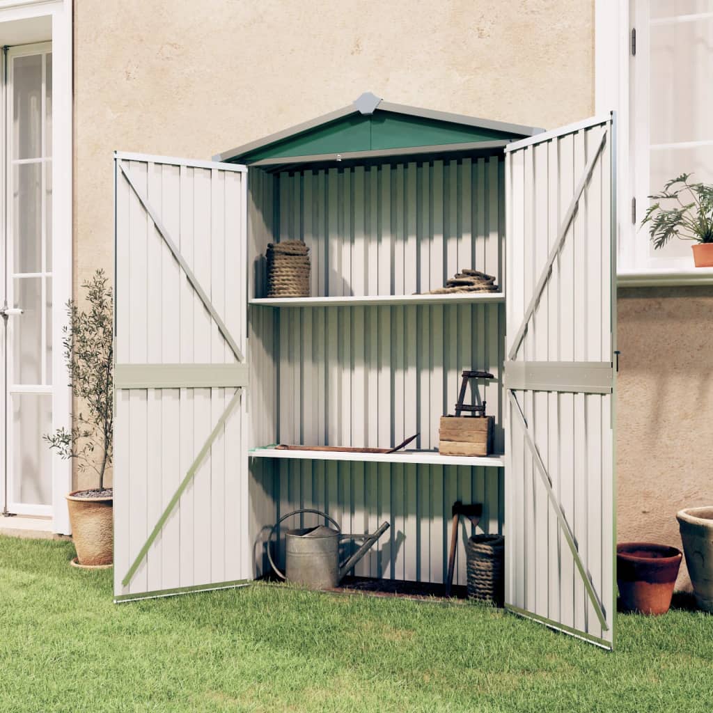 Capanno Da Giardino Verde 116x45x175 Cm In Acciaio Zincato