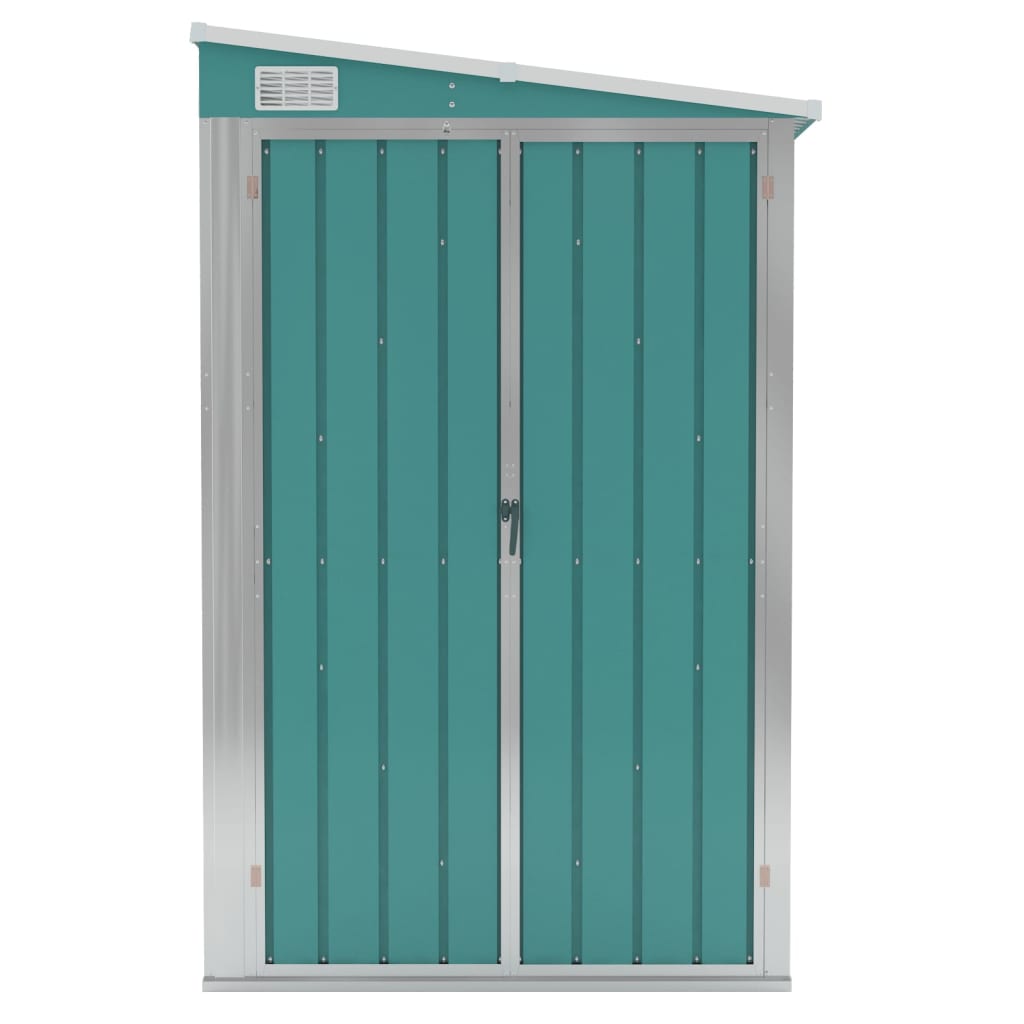 Capanno Giardino A Parete Verde 118x288x178 Cm Acciaio Zincato