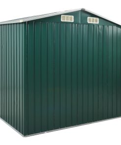 Capanno Da Giardino Con Scaffali Verde 205x130x183 Cm In Ferro