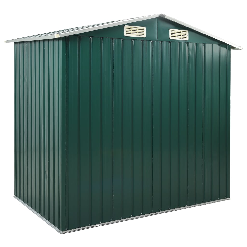Capanno Da Giardino Con Scaffali Verde 205x130x183 Cm In Ferro