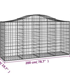 Cesto Gabbione Ad Arco 200x50x100/120 Cm Ferro Zincato