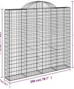 Cesto Gabbione Ad Arco 200x50x180/200 Cm Ferro Zincato