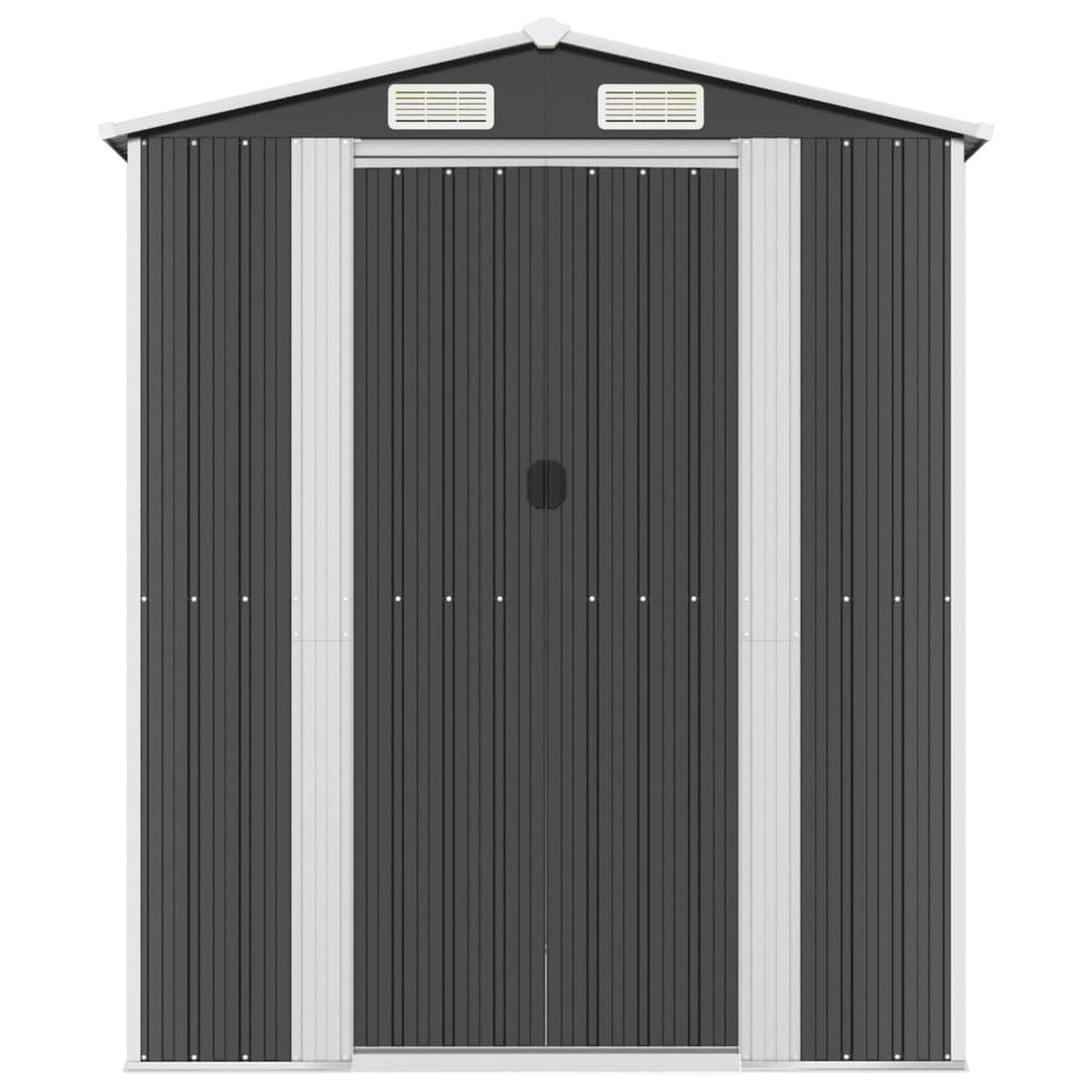 Capanno Da Giardino Antracite 192x357x223 Cm In Acciaio Zincato