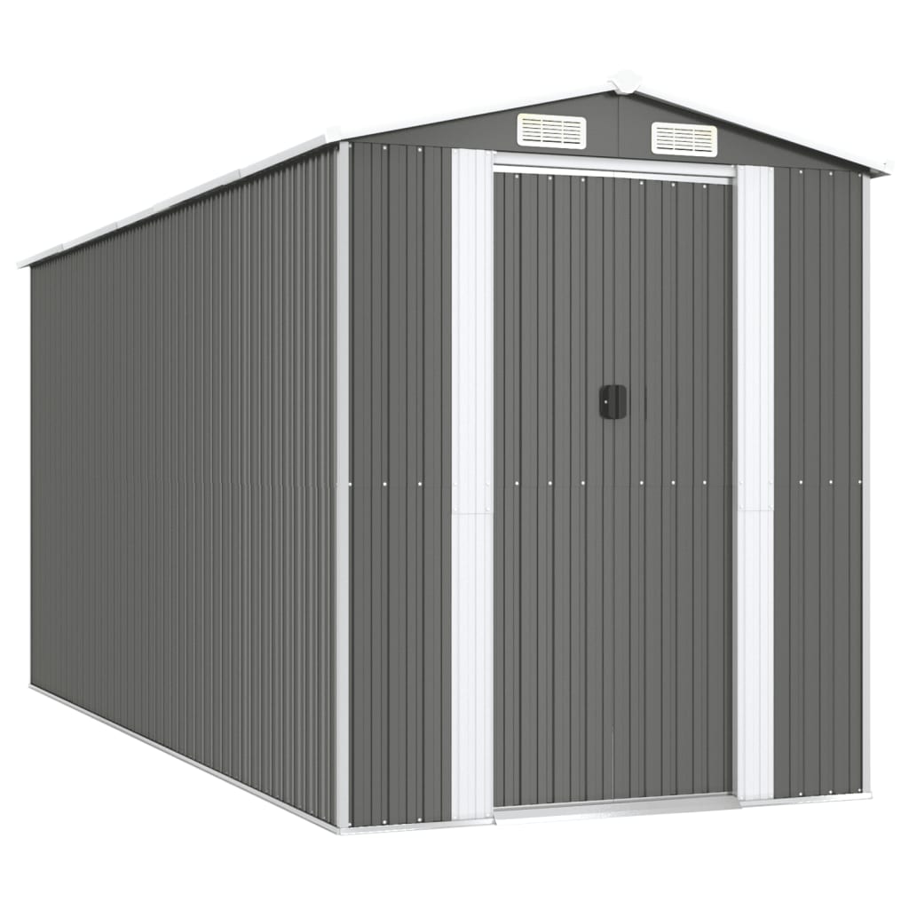 Capanno Da Giardino Grigio Chiaro 192x440x223cm Acciaio Zincato - Image 4