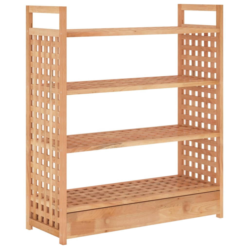 Scarpiera Con Cassetto 70x27x81 Cm Legno Massello Di Noce - Image 4