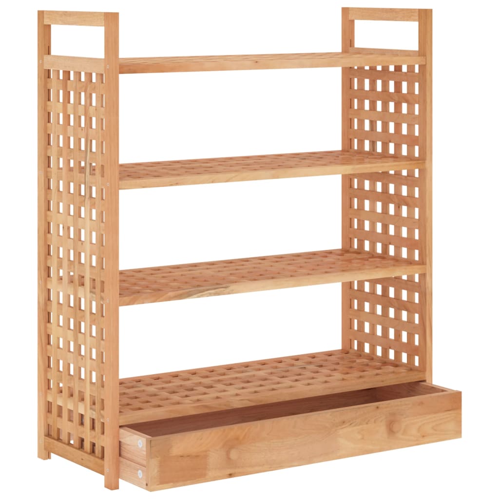 Scarpiera Con Cassetto 70x27x81 Cm Legno Massello Di Noce - Image 6