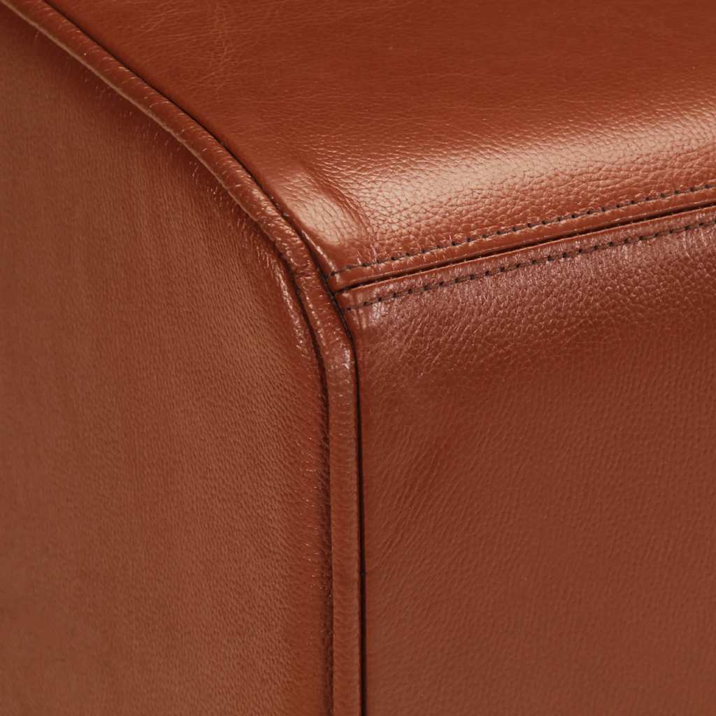 Panca Marrone 110 Cm Vera Pelle Capra E Massello Mango - Image 4