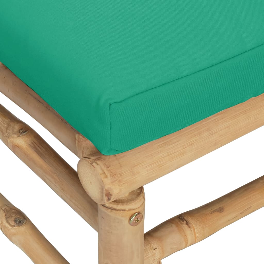 Divani Angolari Da Giardino Con Cuscini Verdi 2pz Bambù