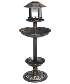 Bagnetto Per Uccelli Decorativa Con Luci Led Solari In Plastica