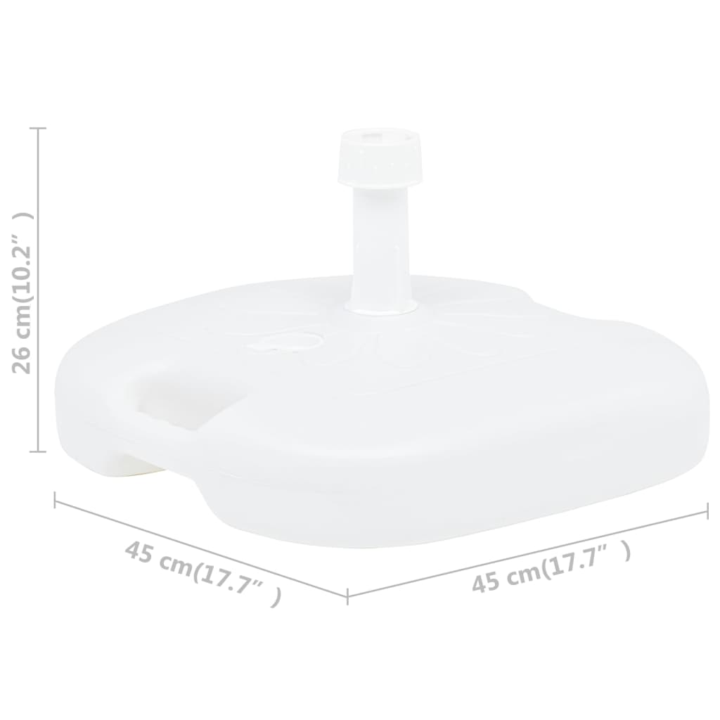 Base Ombrellone Riempibile Con Sabbia/acqua 16l Bianca Plastica
