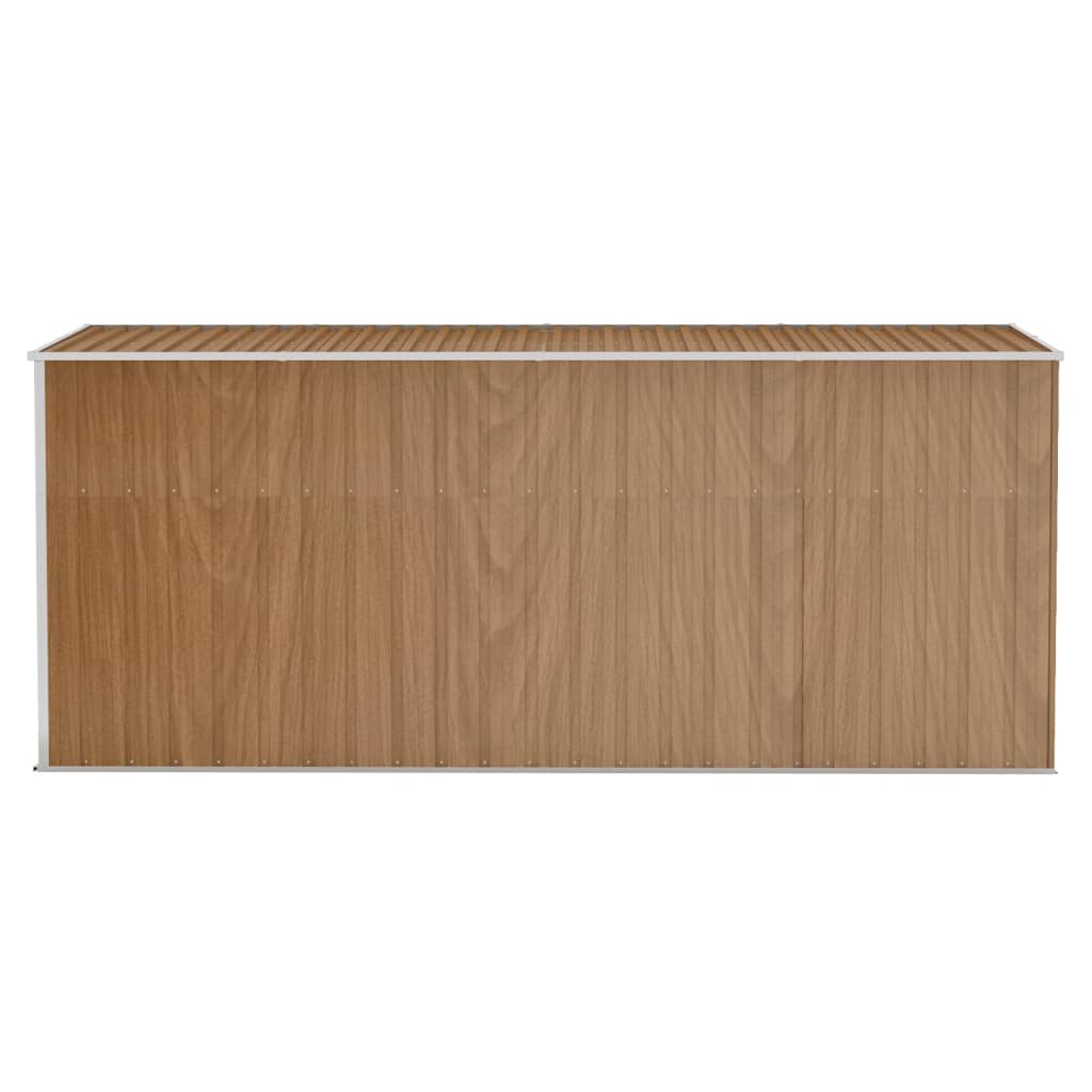Casetta Da Giardino A Muro Marrone 118x382x178 Cm In Acciaio Zincato