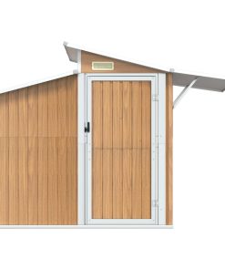 Capanno Da Giardino Marrone 270x130x208,5 Cm Acciaio Zincato