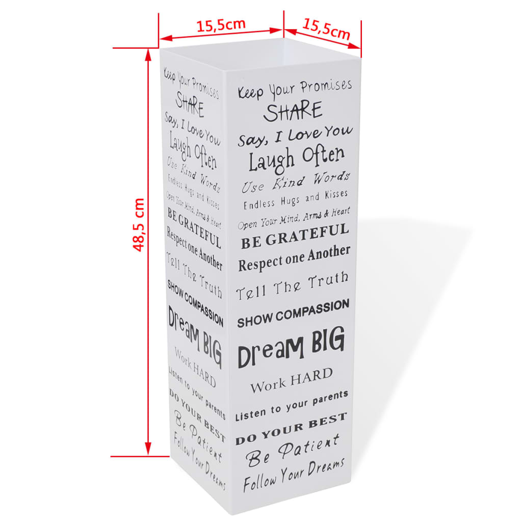 Portaombrelli Bastoni Passeggio Quadrato Acciaio 48,5 Cm Bianco