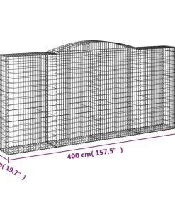 Cesto Gabbione Ad Arco 400x50x180/200 Cm Ferro Zincato