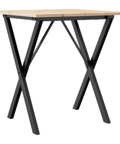 Tavolo Da Pranzo Telaio A X 70x70x75 Cm Legno Pino E Acciaio