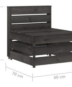 Divano Centrale Da Giardino Pallet Legno Pino Impregnato Grigio