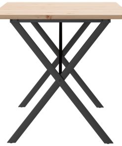 Tavolo Da Pranzo Telaio A X 140x80x75,5 Cm Legno Pino E Acciaio