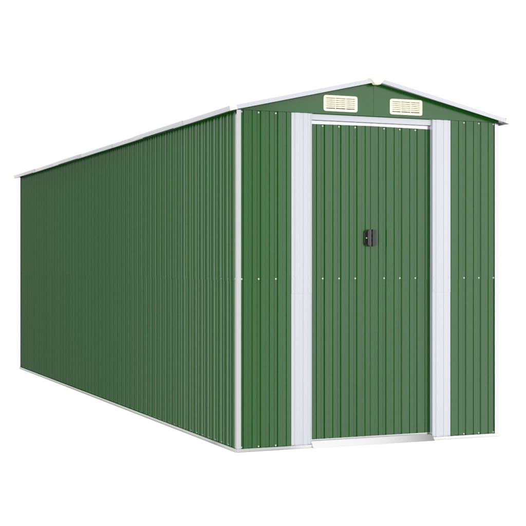 Capanno Da Giardino Verde 192x606x223 Cm Acciaio Zincato