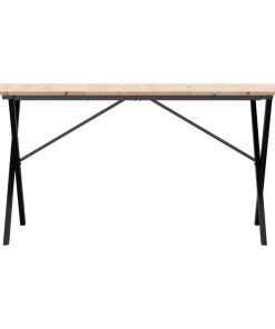 Tavolo Da Pranzo Telaio A X 160x80x75 Cm Legno Pino E Acciaio