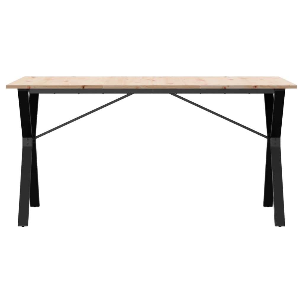Tavolo Da Pranzo Telaio A Y 140x80x75 Cm Legno Pino E Acciaio