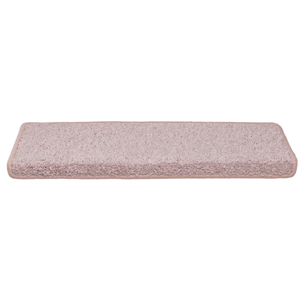 Tappetini Per Scale 15 Pz 65x21x4 Cm Rosa Chiaro Con Bordo Rettangolare