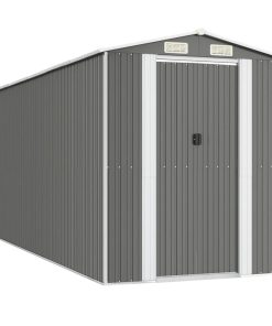 Capanno Da Giardino Grigio Chiaro 192x523x223cm Acciaio Zincato