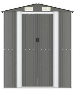 Capanno Giardino Grigio Chiaro 192x1021x223 Cm Acciaio Zincato