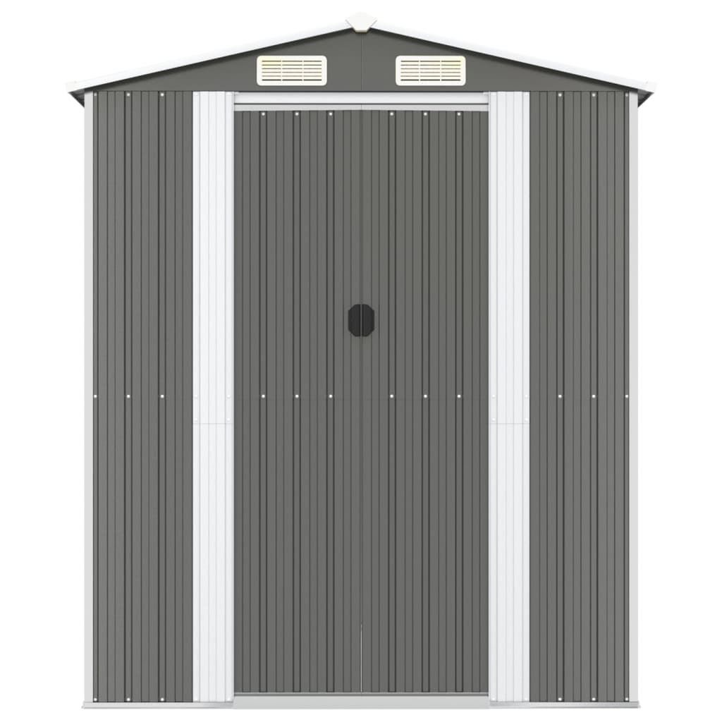 Capanno Giardino Grigio Chiaro 192x1021x223 Cm Acciaio Zincato