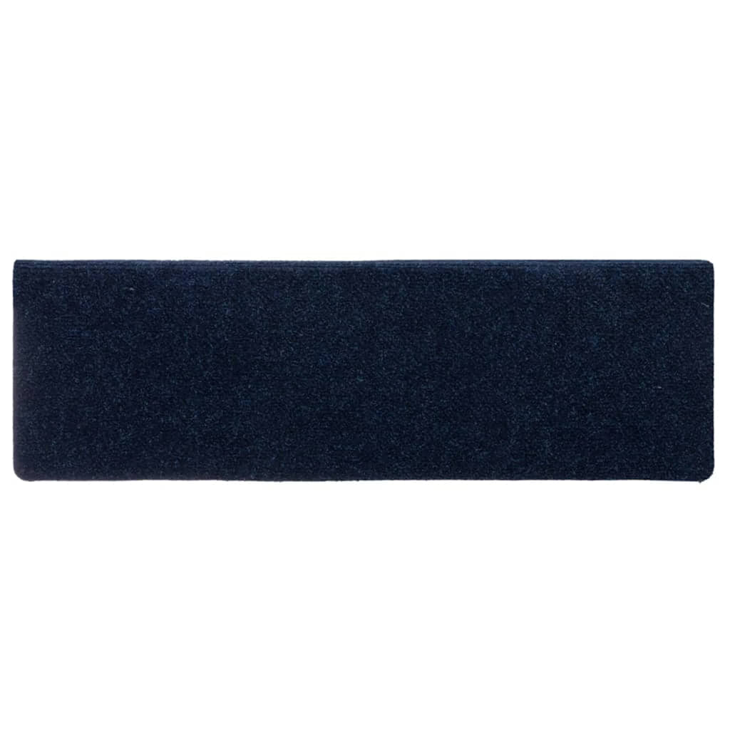 Tappetini Per Scale Autoadesivi 15 Pz 65x21x4 Cm Blu Navy Bordo Rettangolare