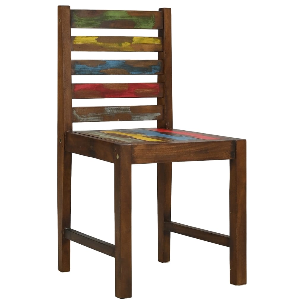 Sedie Da Pranzo 4 Pz In Legno Massello Di Recupero