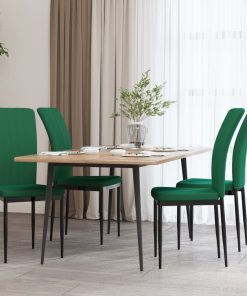 Sedie Da Pranzo 4 Pz Verde Scuro In Velluto