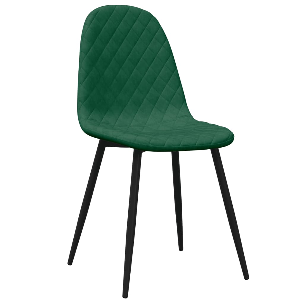 Sedie Da Pranzo 4 Pz Verde Scuro In Velluto - Image 3