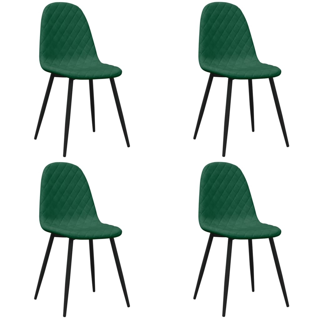 Sedie Da Pranzo 4 Pz Verde Scuro In Velluto - Image 4