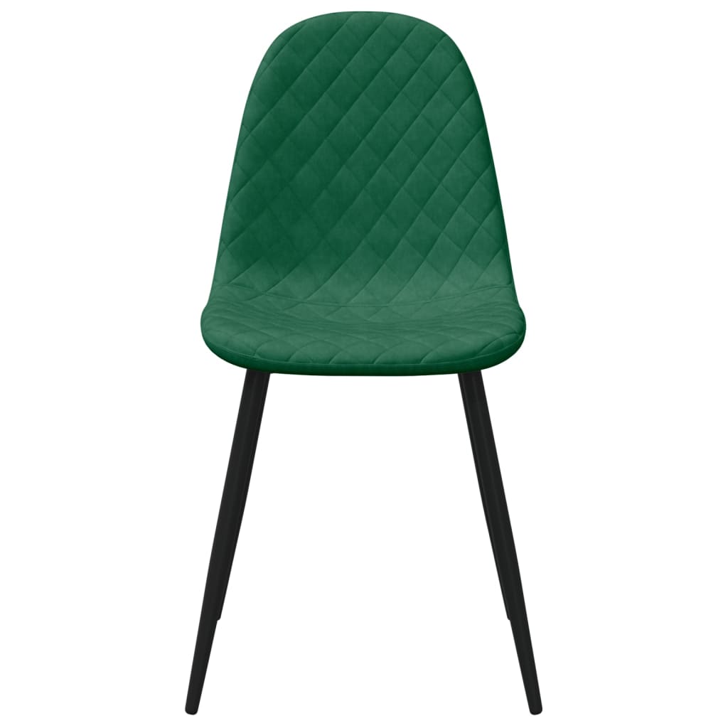 Sedie Da Pranzo 4 Pz Verde Scuro In Velluto - Image 2
