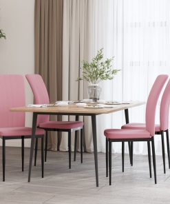 Sedie Da Pranzo 4 Pz Rosa In Velluto