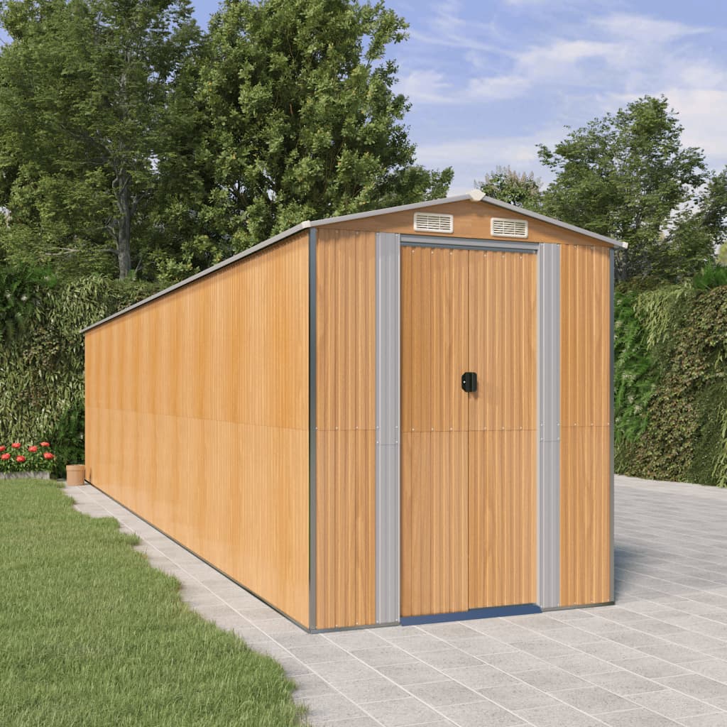 Capanno Giardino Marrone Chiaro 192x855x223 Cm Acciaio Zincato - Image 5