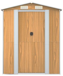 Capanno Giardino Marrone Chiaro 192x855x223 Cm Acciaio Zincato
