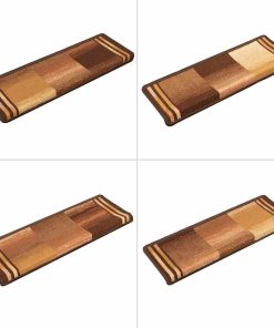 Tappetini Autoadesivi Per Scale 15 Pz 65x21x4 Cm Marroni
