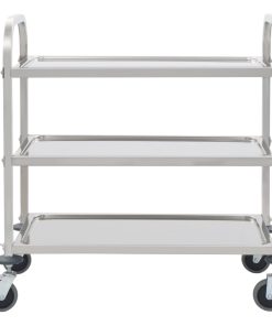 Carrello Da Cucina A 3 Livelli 95x45x83,5 Cm In Acciaio Inox